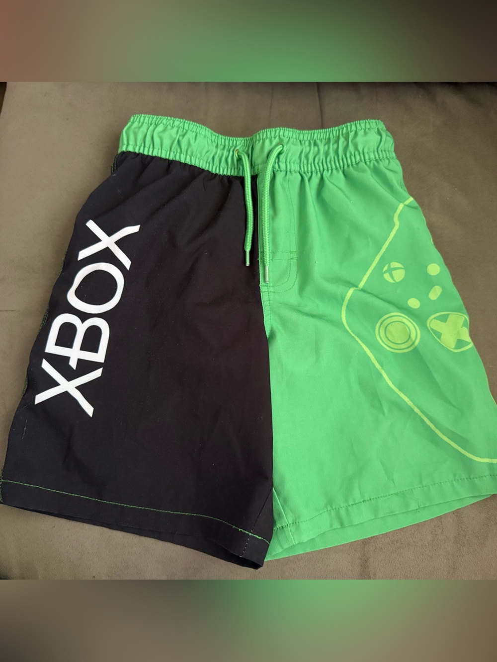 Xbox Kids' Two-Tone Green & Black Swim Trunks